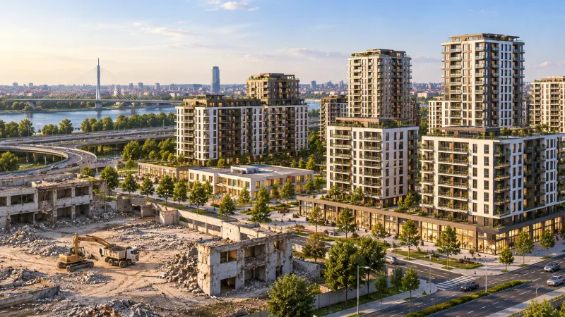 На месте завода ИМТ в Новом Белграде построят больше 1600 квартир
