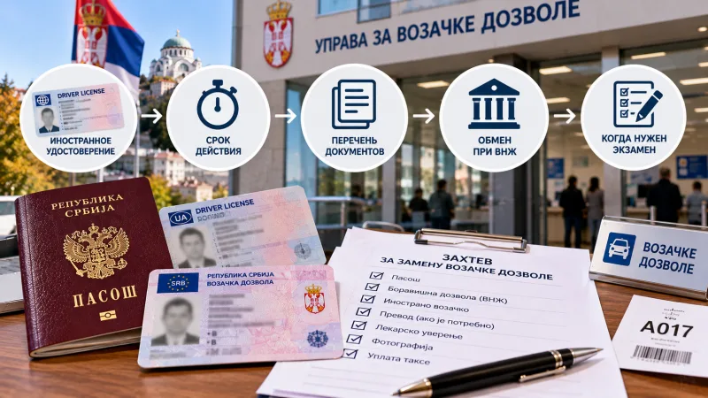 Водительские права в Сербии: когда иностранное удостоверение нужно менять