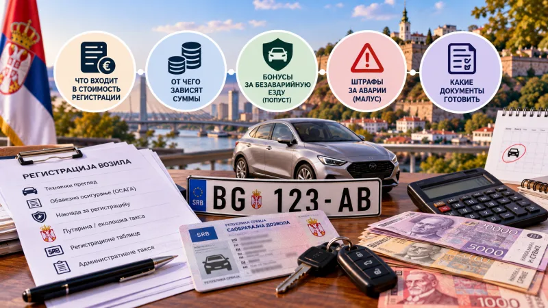 Регистрация автомобиля в Сербии: из чего складывается цена