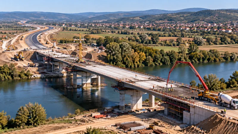 Новый мост через Великую Мораву обещают достроить к апрелю