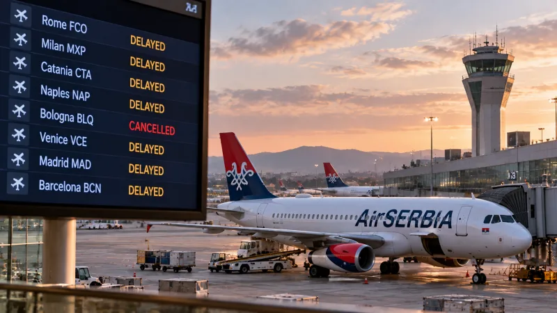 Air Serbia предупредила о задержках рейсов из-за ограничений над Италией