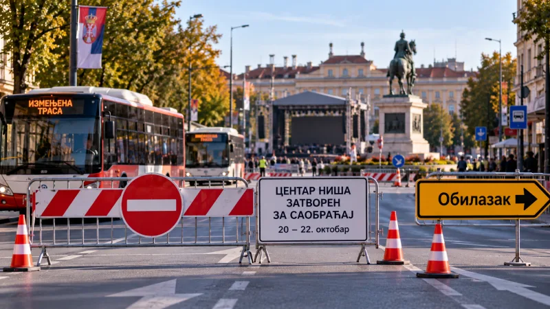 Centar Niša zatvoren za saobraćaj od 20. do 22. oktobra