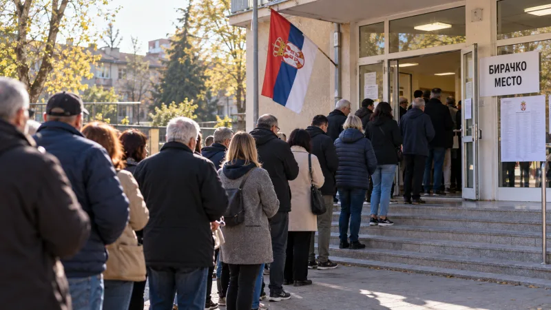 Queues at polling stations across Serbia