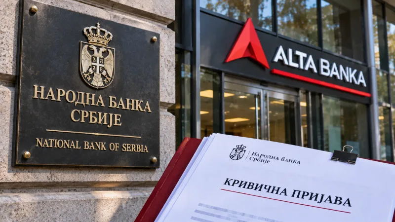 Serbia's central bank files criminal complaint over Alta banka